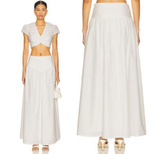 Women's White Maxi Skirt - Elegant High-Waist Full Length